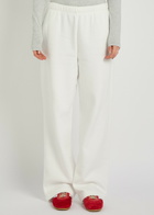 Skims Logo Straight-leg Cotton-blend Sweatpants Off White