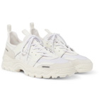 AMI - Panelled Leather, Mesh and Suede Sneakers - Men - White