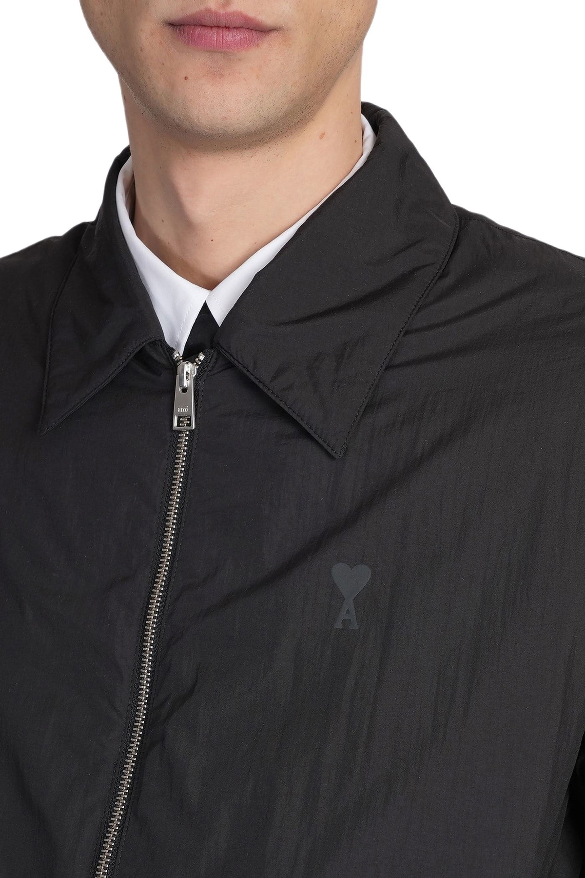 Ami Alexandre Mattiussi Bomber Jacket In Black Polyamide