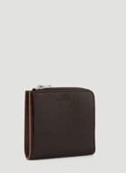 Logo Zip Wallet in Brown