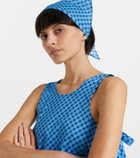 Montce Betsie plaid cotton minidress and scarf set