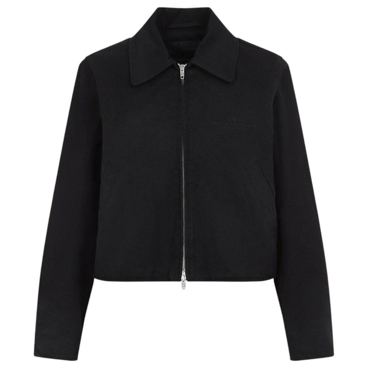 ジャケット BALENCIAGA Woman Jacket Black 818552TPQ38 1000 Balenciaga Black bomber jacket with zip and logo | TheDoubleF