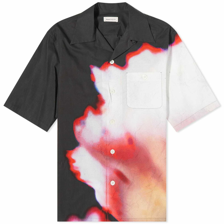 Photo: Alexander McQueen Men's Floral Print Short Sleeve Shirt in Black/Multi