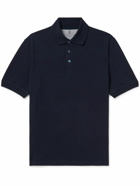 Brunello Cucinelli - Cotton-Piqué Polo Shirt - Blue