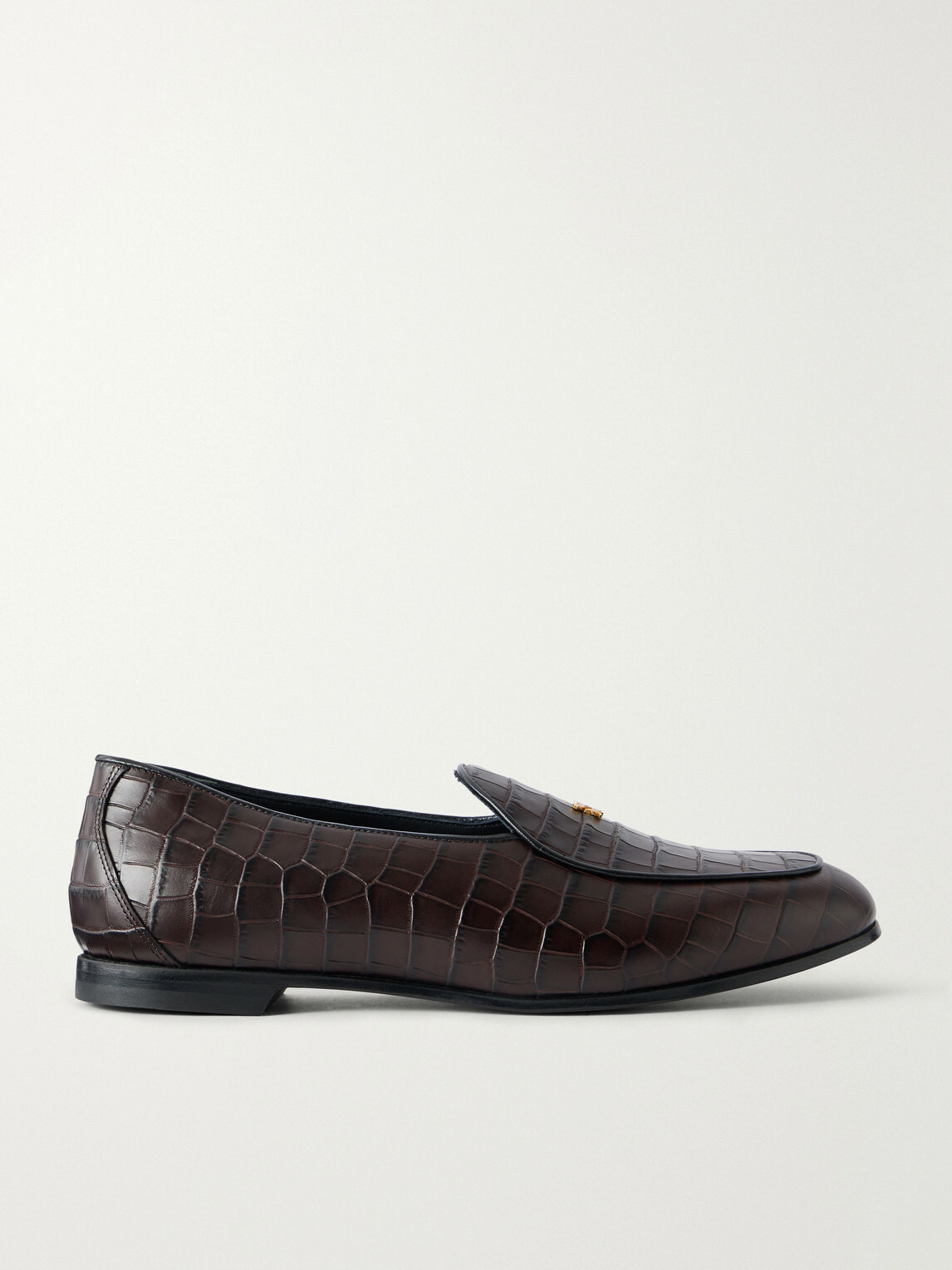 Aimé Leon Dore - Logo-Embellished Croc-Effect Leather Loafers - Brown