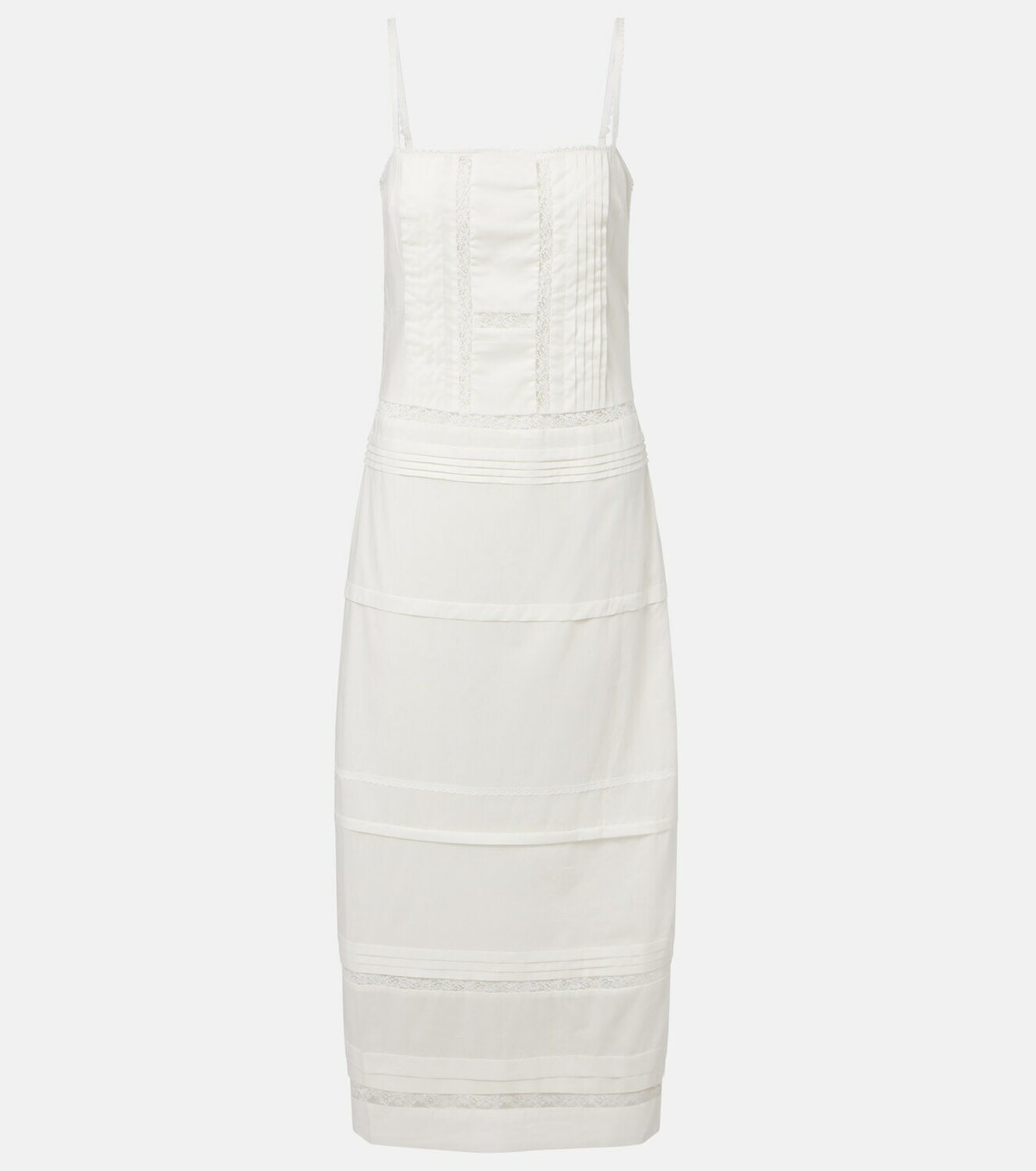 Staud Corinna embroidered cotton voile midi dress