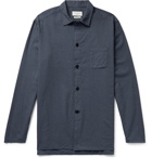 Oliver Spencer Loungewear - Gingham Brushed Organic Cotton-Twill Pyjama Shirt - Gray