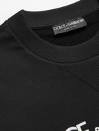 Dolce & Gabbana - Logo-Embroidered Cotton-Blend Jersey Sweatshirt - Black