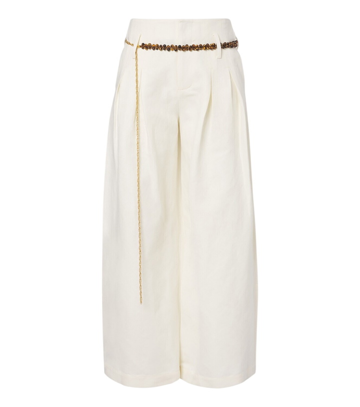 Photo: Xu Zhi Belted pleated silk and linen wide-leg pants