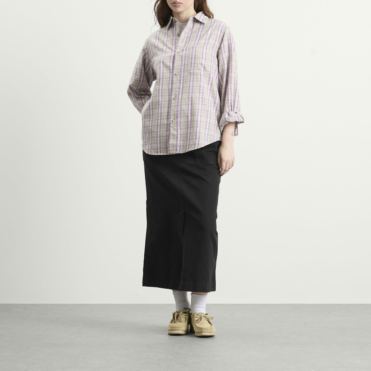 Gramicci Women's Checkered Ombre Shirt in Purple