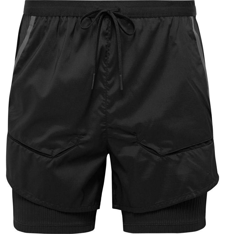 Photo: Nike Running - Tech Pack 2-in-1 Slim-Fit Ribbed Stretch-Jersey and Ripstop Shorts - Black