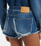 Alanui Fringed denim shorts