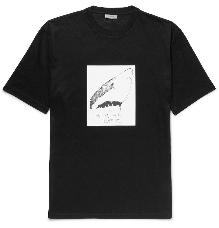 Photo: Lanvin - Printed Cotton-Jersey T-Shirt - Men - Black