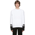 Neil Barrett White Front Pocket Stripe Sweatshirt