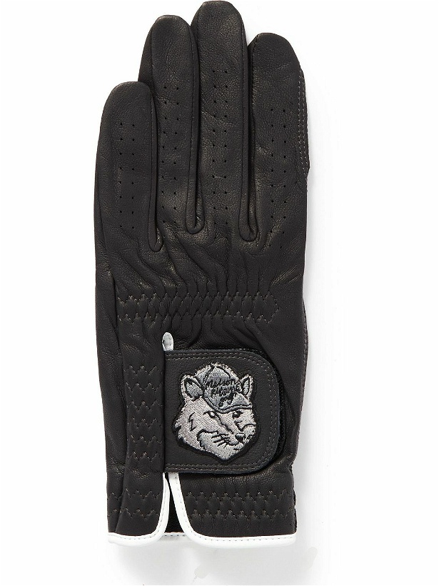 Photo: Maison Kitsuné - Logo-Appliquéd Leather Golf Gloves