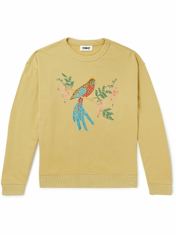 Photo: YMC - Daisy Age Embroidered Cotton-Jersey Sweatshirt - Yellow