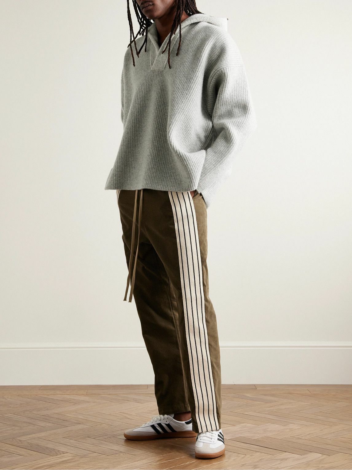 Fear of God - Oversized Ribbed Virgin Wool-Blend Hoodie - Gray