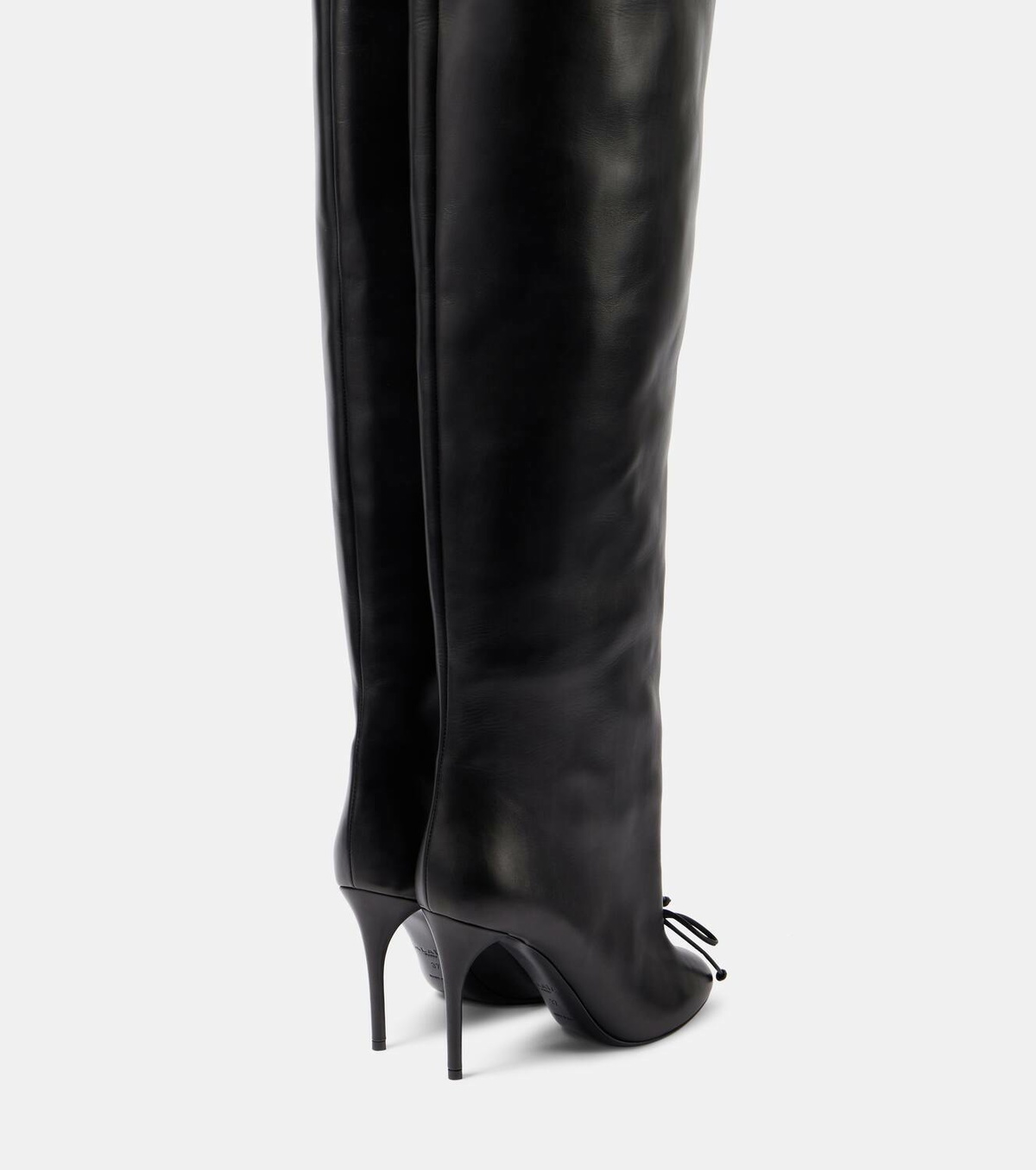 Alaïa Bow-detail leather over-the-knee boots