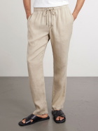 James Perse - Straight-Leg Garment-Dyed Linen Drawstring Trousers - Neutrals