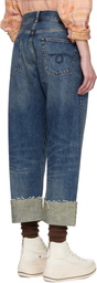 R13 Blue Cuffed X-Boyfriend Jeans