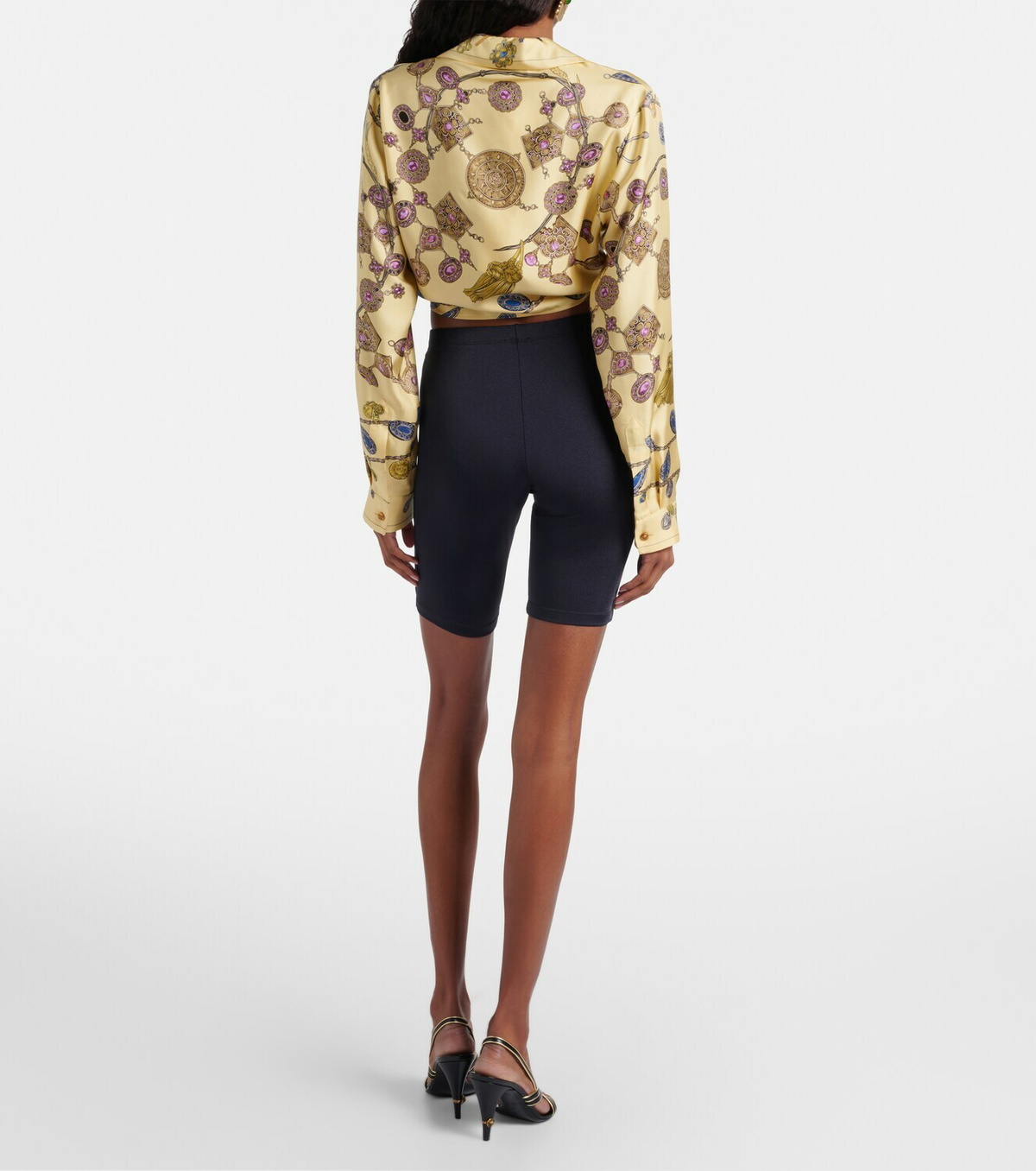 Versace Logo embroidered biker shorts