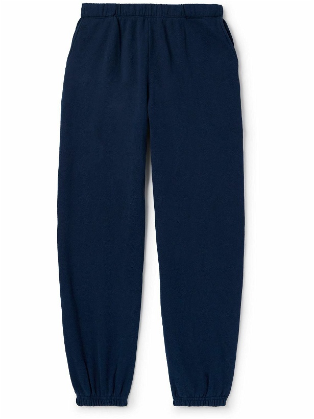 Photo: The Elder Statesman - Straight-Leg Cotton and Cashmere-Blend Jersey Sweatpants - Blue