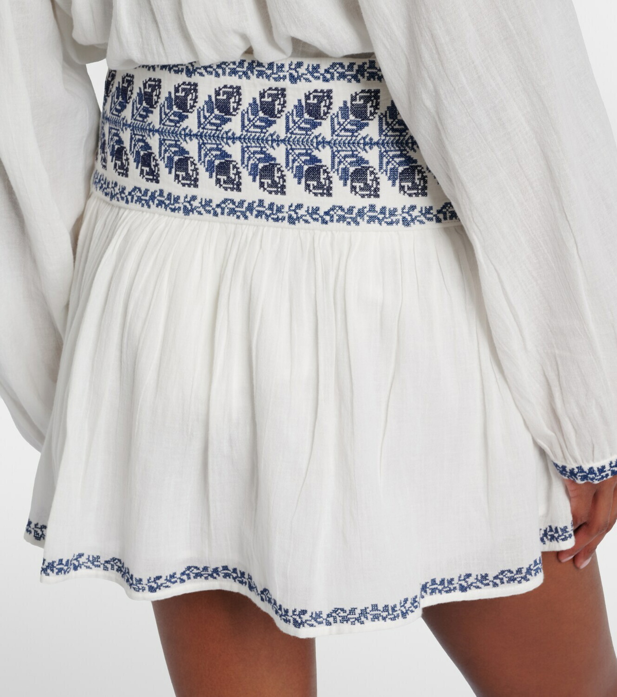 Marant Etoile Picadilia embroidered cotton miniskirt