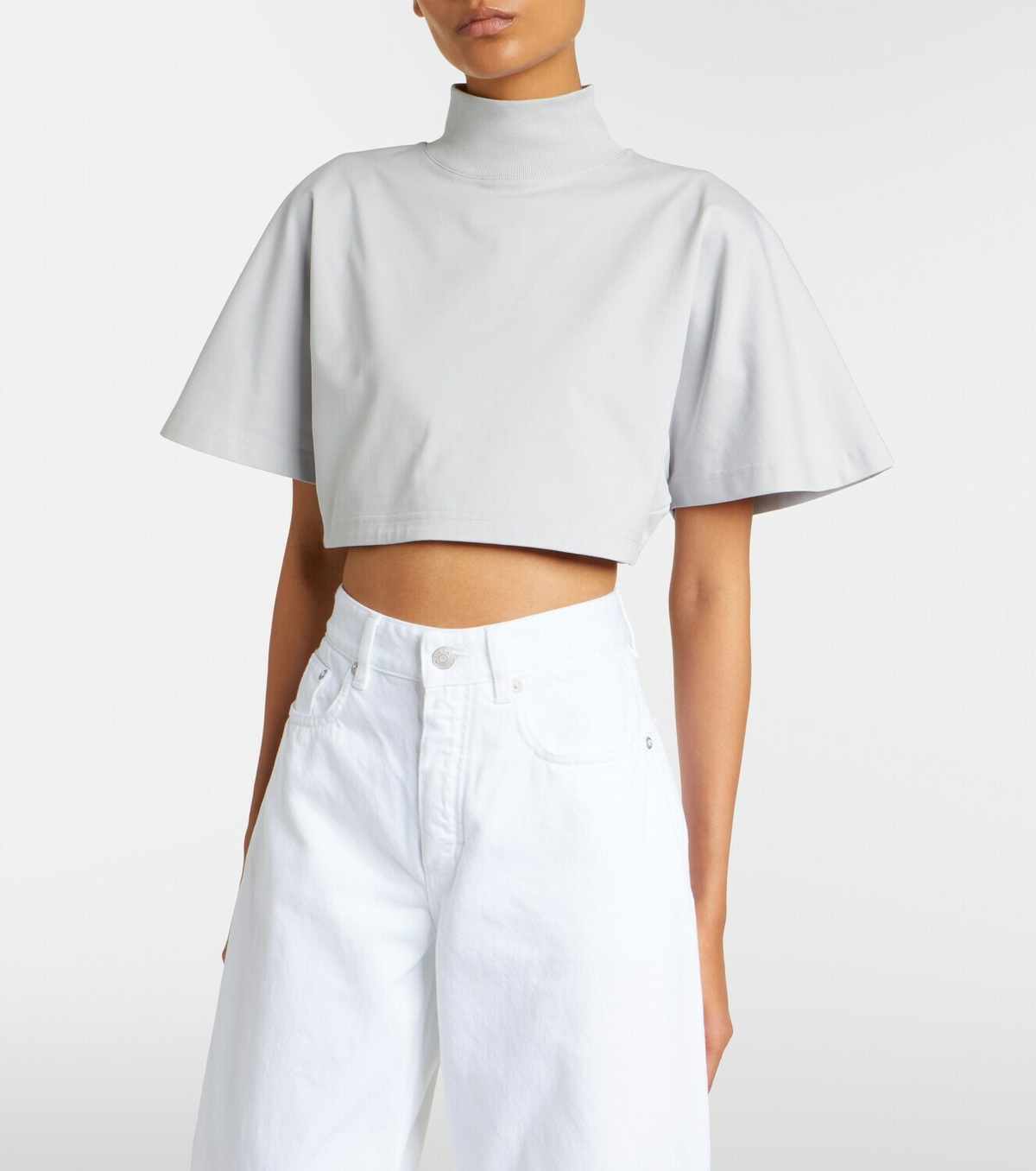 Alaïa Cropped cotton jersey T-shirt