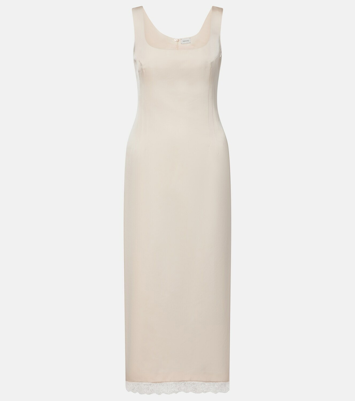 Magda Butrym Lace-trimmed cotton and silk midi dress