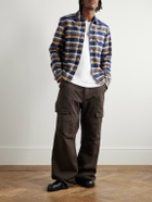 DRKSHDW by Rick Owens - Checked Cotton-Flannel Overshirt - Blue