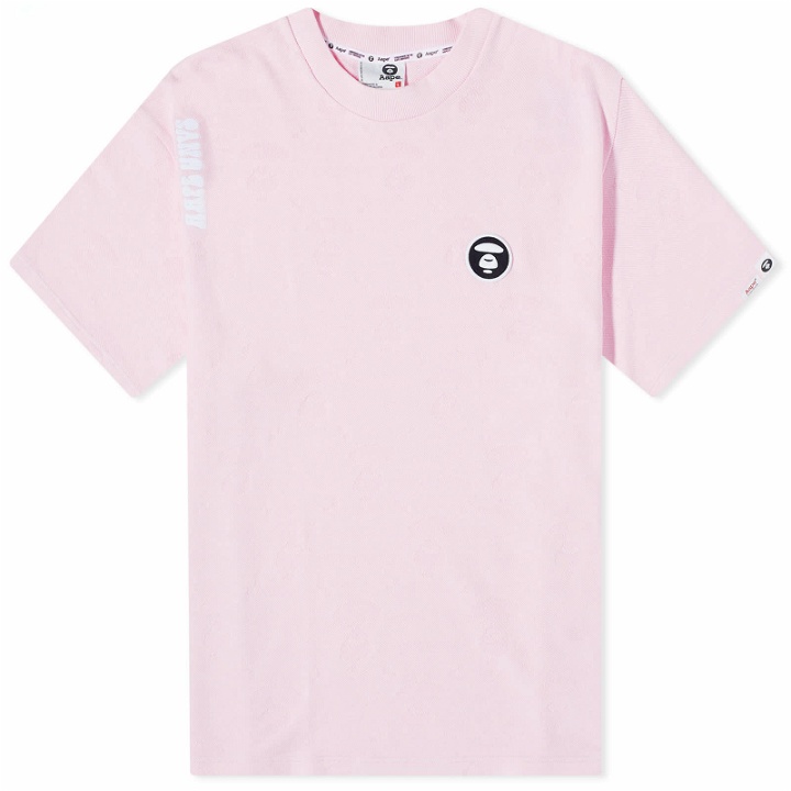 Photo: Men's AAPE Peace Jacquard T-Shirt in Pink