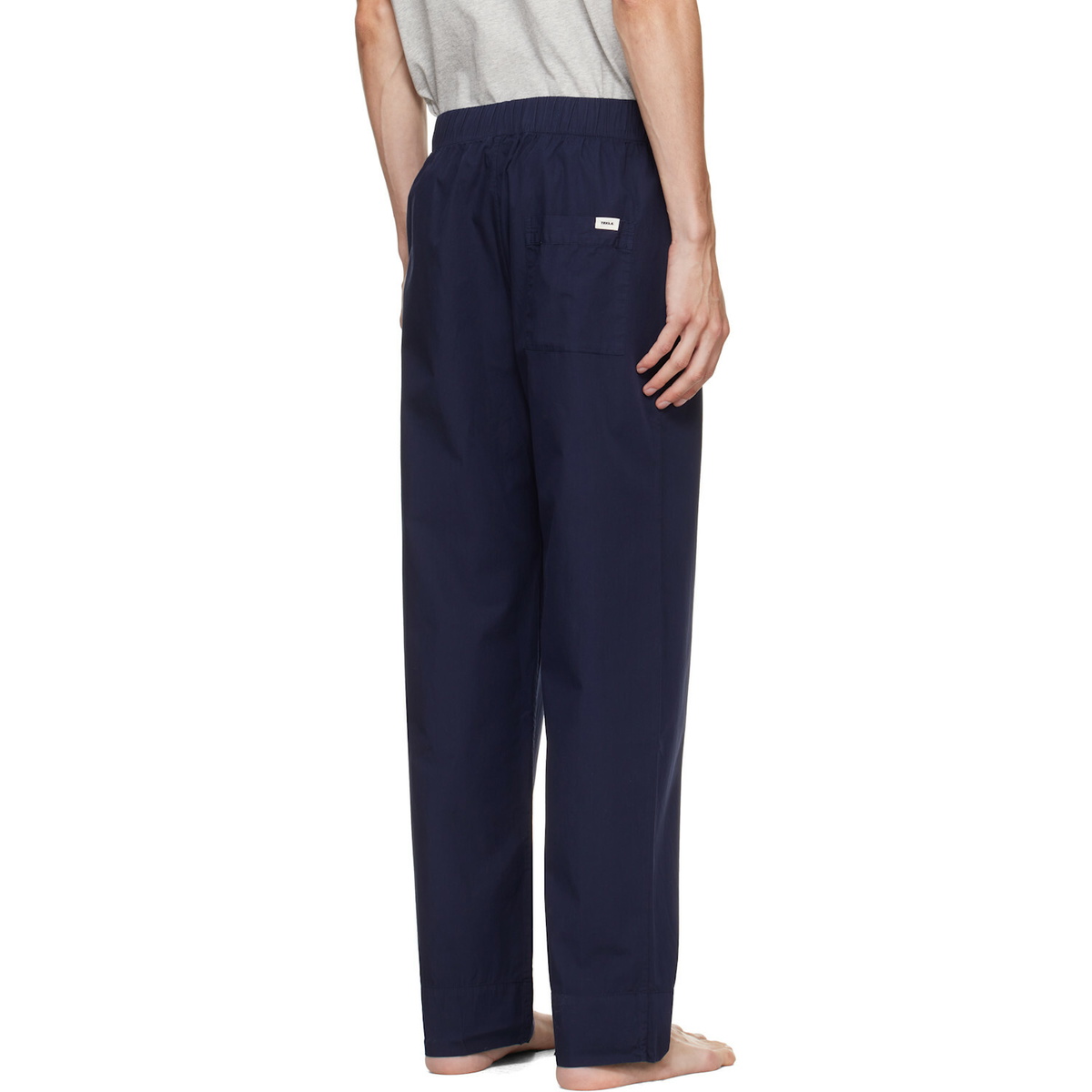 Tekla Navy Poplin Pyjama Pants