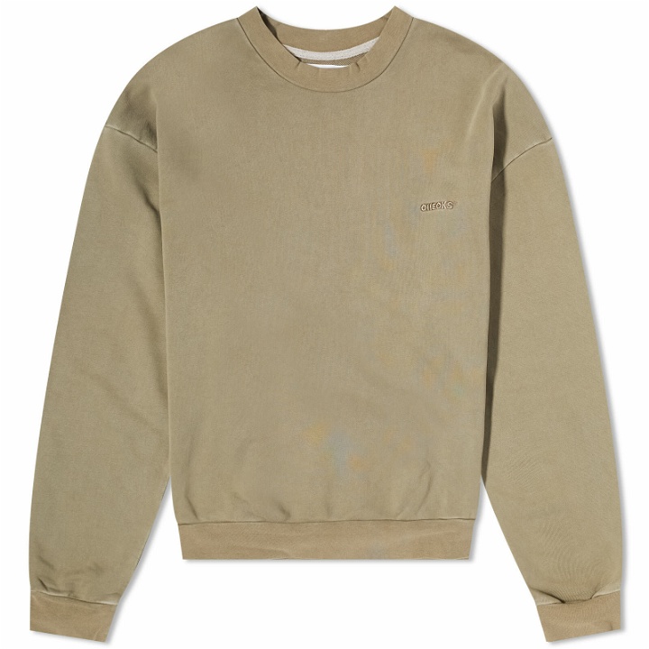 Photo: Checks Downtown Men's Overdyed Crew Sweat in Olive