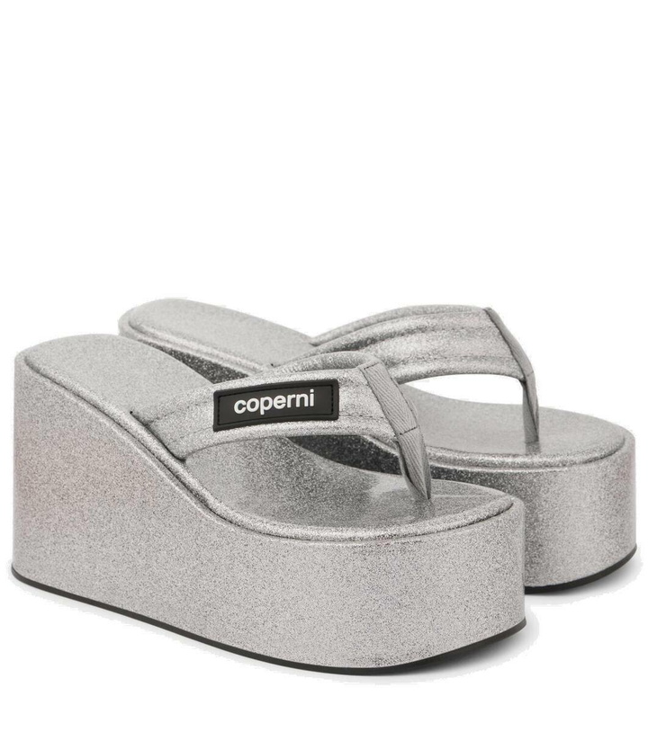 Photo: Coperni Glitter wedge thong sandals