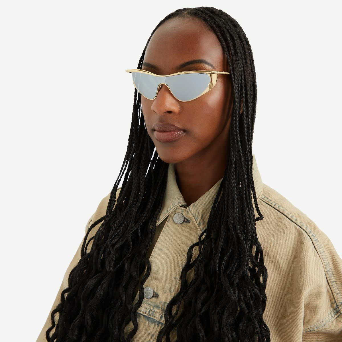 サングラス Loewe Occhiali Da Sole Flash Loewe Eyewear Metal Sunglasses in Yellow Loewe
