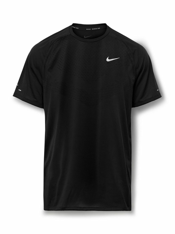Photo: NIKE RUNNING - Stride Dri-FIT ADV Mesh T-Shirt - Black