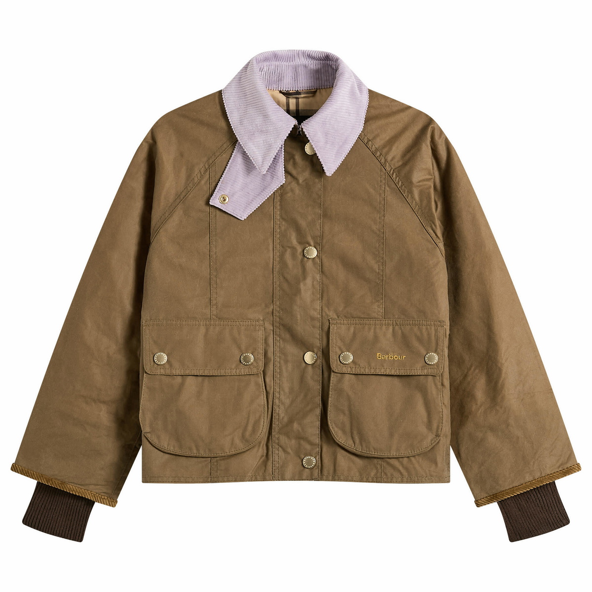 Barbour Women's x Alexa Chung Short Blair Wax Jacket in Brown Barbour