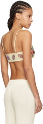 Bode Off-White Sunset Lily Bra