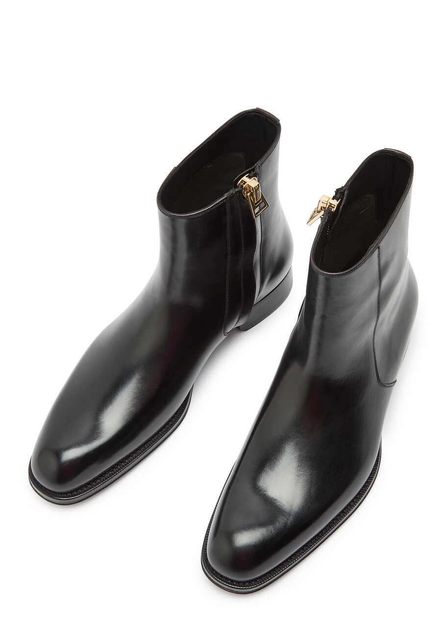 Tom Ford Leather Ankle Boots Black