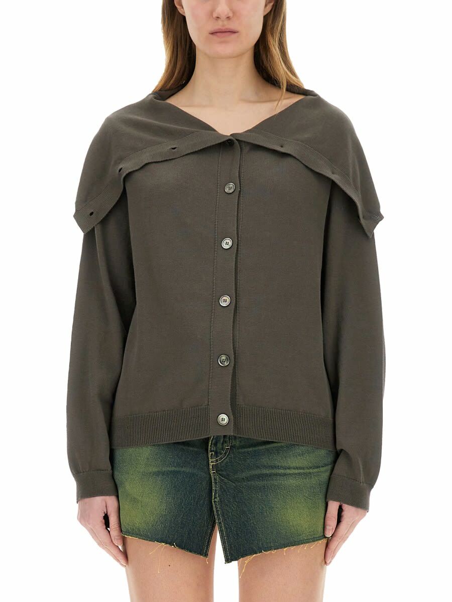 OUR LEGACY Gray Sonar V-Neck Sweater Our Legacy OUR LEGACY Gray Sonar V-Neck Sweater Our Legacy