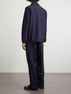 Altea - Virgin Wool-Blend Seersucker Overshirt - Blue