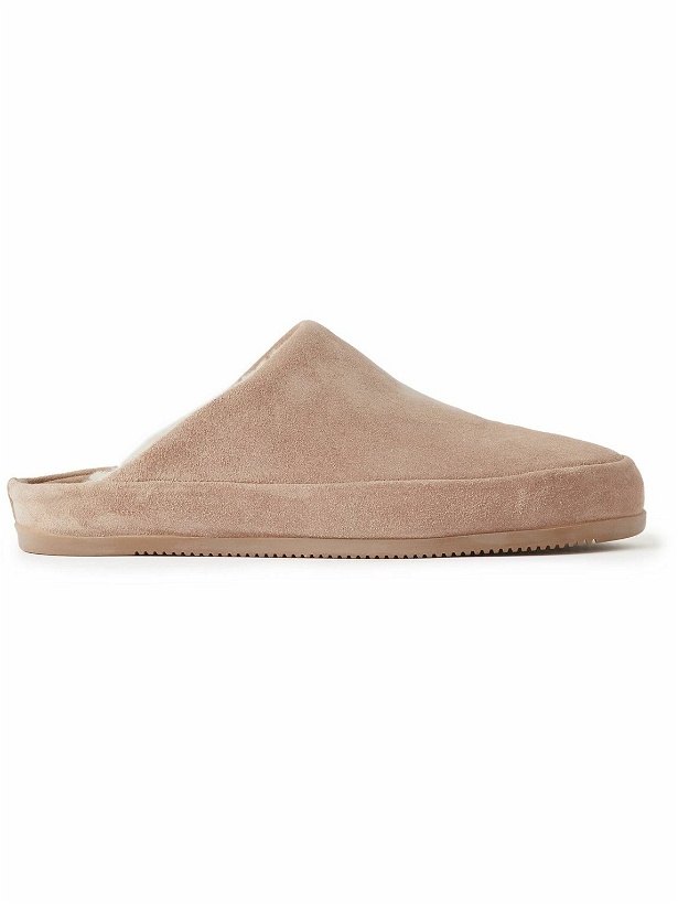 Photo: Mulo - Shearling-Lined Suede Slippers - Neutrals