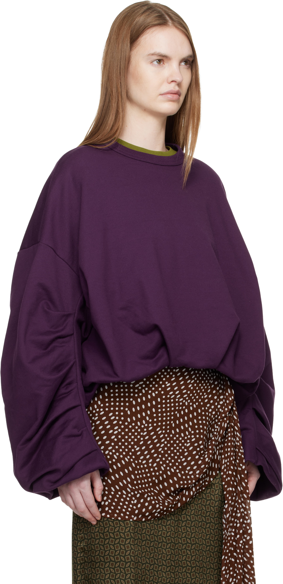 Dries Van Noten Purple Draped Sweatshirt