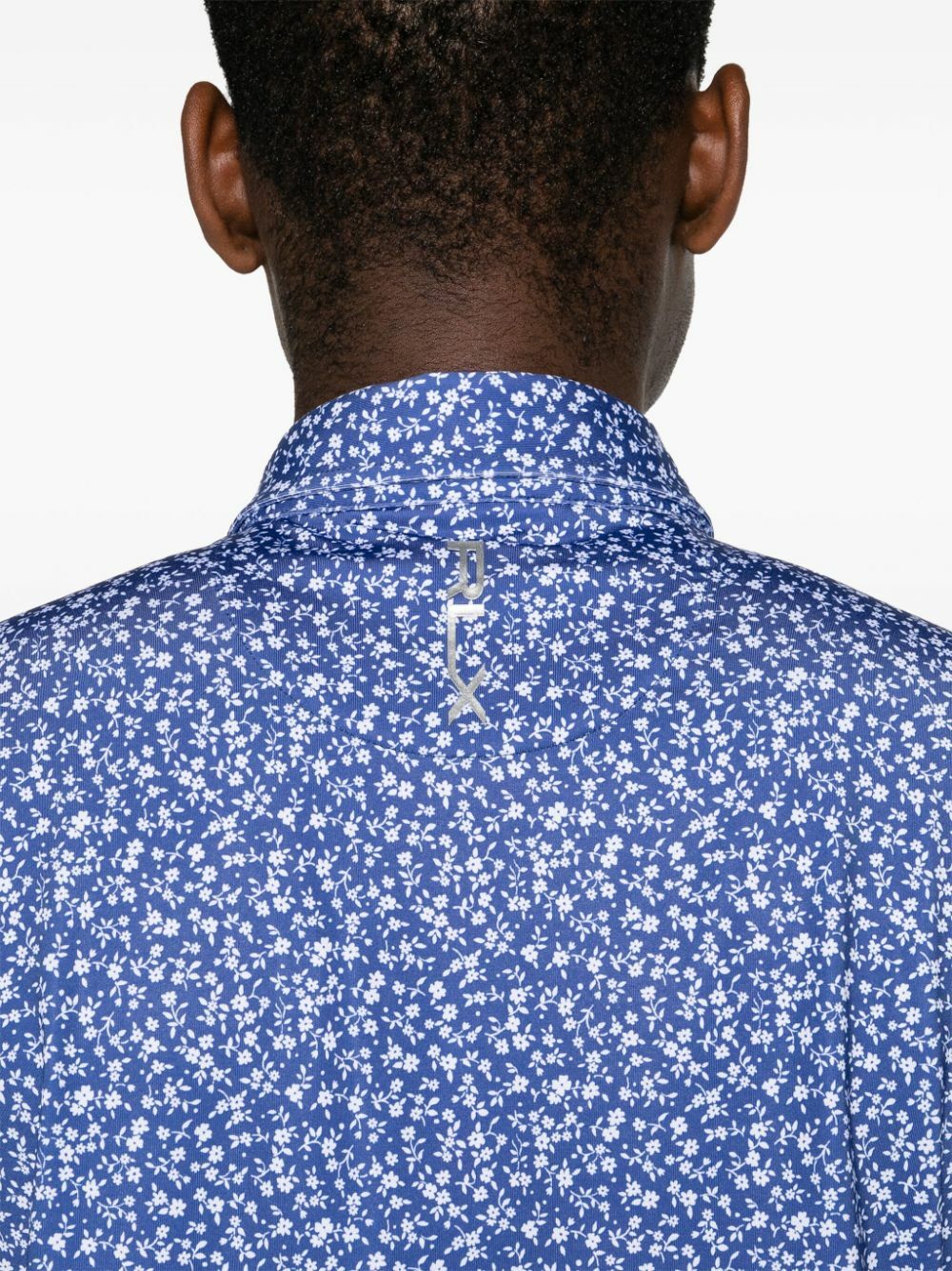 RLX Ralph Lauren Blue Floral-Print Golf Shirt