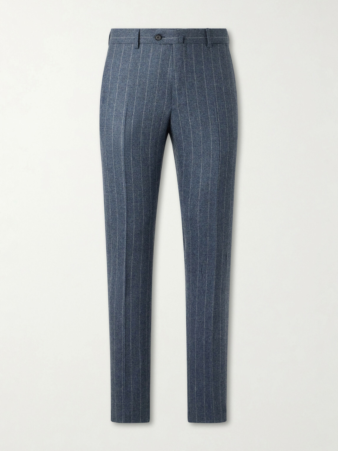 Caruso - Pinstripe Wool and Cashmere-Blend Suit Trousers - Blue