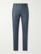 Caruso - Pinstripe Wool and Cashmere-Blend Suit Trousers - Blue