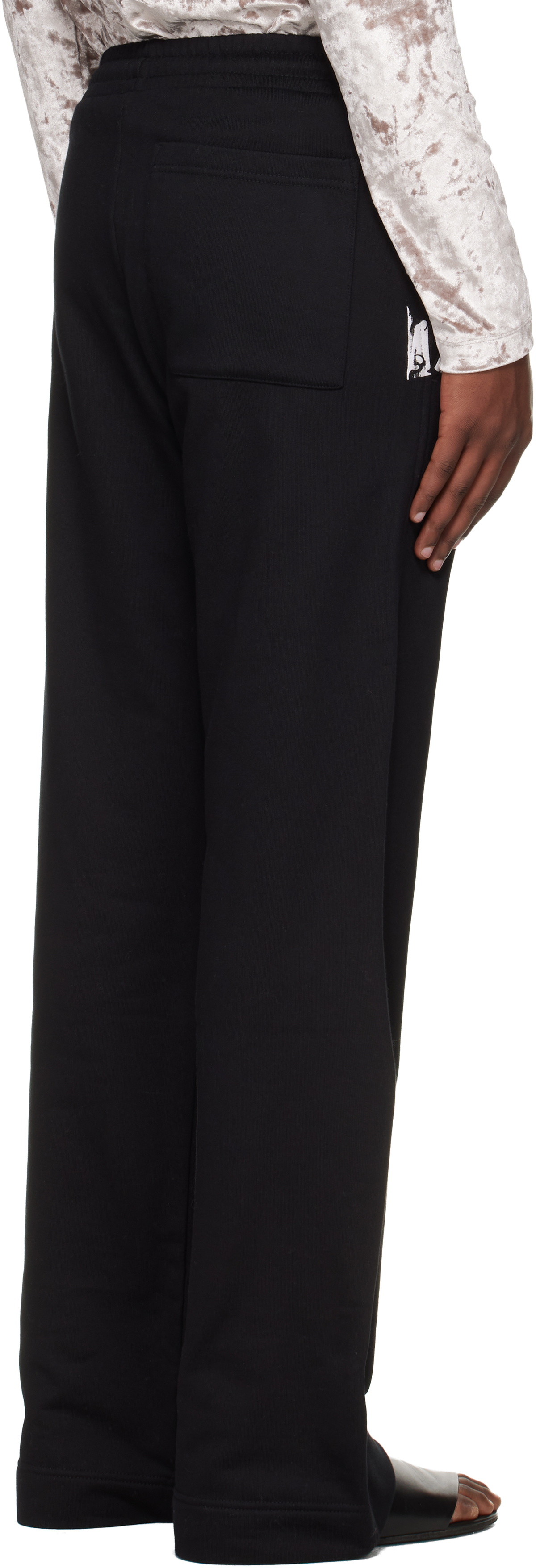 Dries Van Noten Black Printed Sweatpants