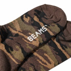 Beams Plus Men's Mélange Camo Sock in Olive