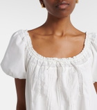 Faithfull Galle lace-trimmed cotton minidress