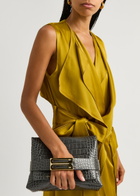 Victoria Beckham B Crocodile-effect Leather Pouch - Grey - One Size